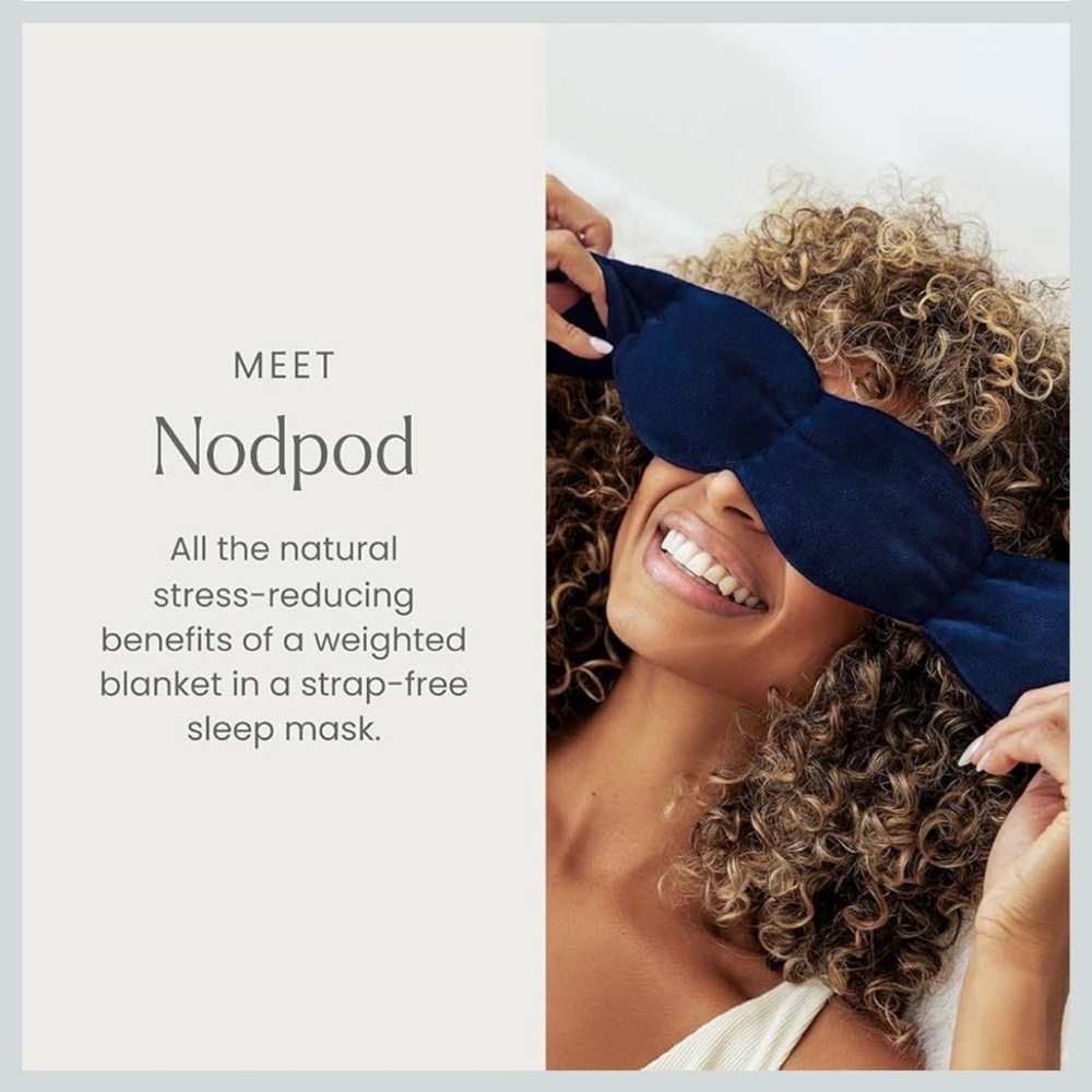 BRAND NEW Nodpod gentle pressure weighted sleep eye mask - blue velvet